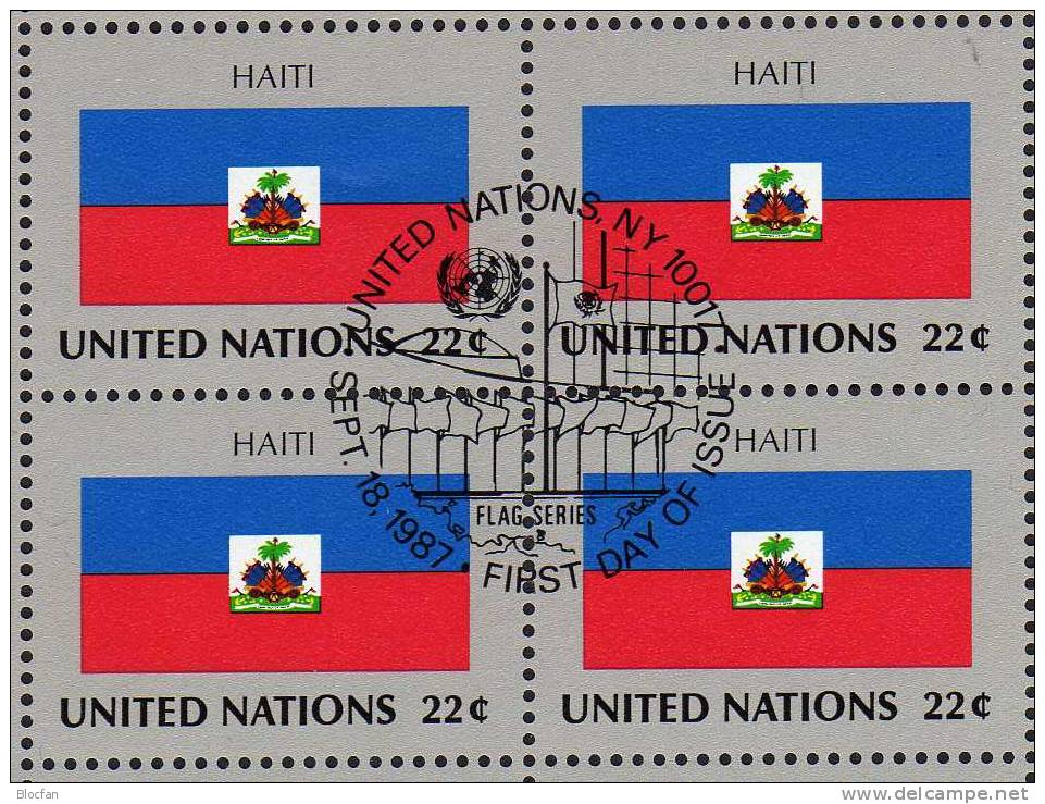 UNO Flaggen VIII 1987 HAITI New York 537+ 4-Block + Kleinbogen O 16€ - Haïti