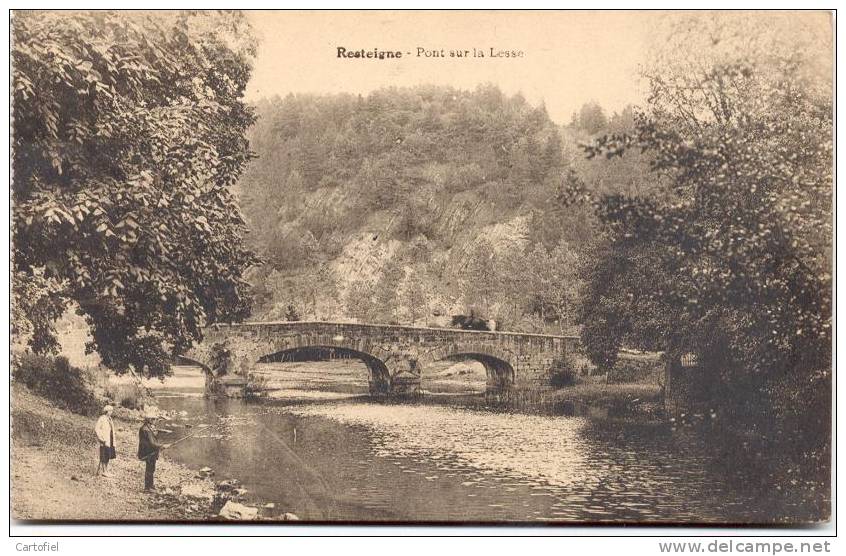 RESTEIGNE- PONT SUR LA LESSE-BELLE OBLITERATION 2 ETOILES 1929! - Tellin