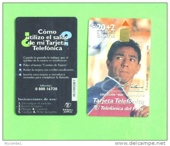 PERU - Chip Phonecard/Solano/Football Player - Perú