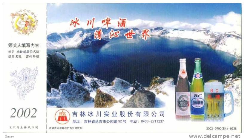 Binchuan Beer  ,   Prepaid Card , Postal Stationery - Bier