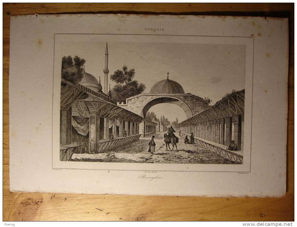 GRAVURE ANCIENNE De 1840 - TURQUIE BOURGHAS - TURKEY PRINT - Collections