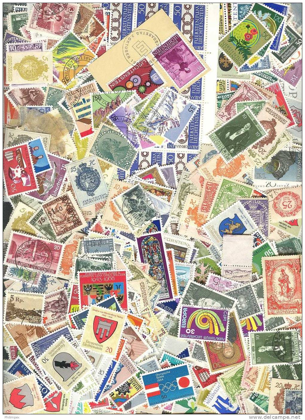 LIECHTENSTEIN ACCUMULATION/MIXTURE OF ABOUT 1000 STAMPS - Lotes/Colecciones