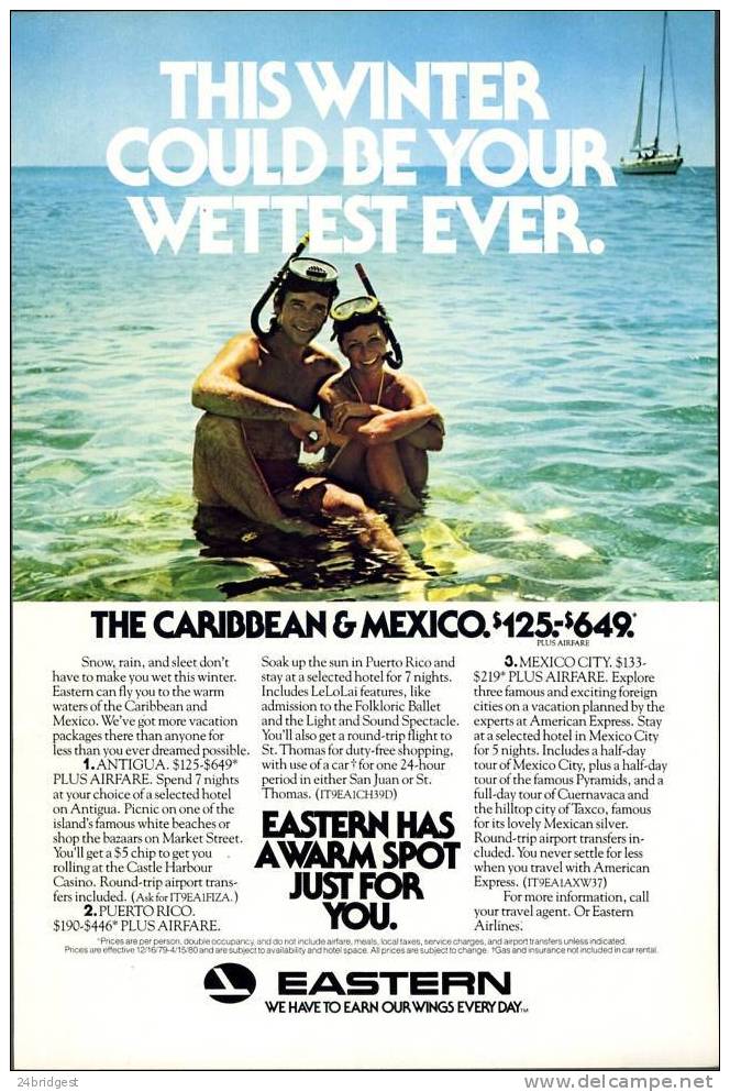 Eastern Airlines Advert 1980 - Publicités