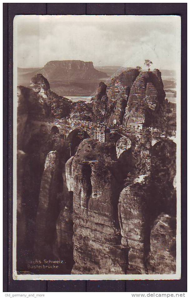 Sächs.Schweiz Basteibrücke 1930 - Bastei (sächs. Schweiz)