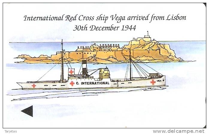 JER-87 TARJETA DE JERSEY DE RED CROSS SHIP  (35JERB) - [ 7] Jersey Und Guernsey