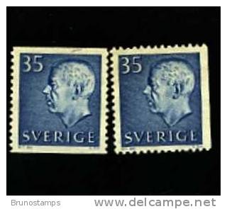 SWEDEN/SVERIGE - 1961  KING GUSTAV  35 ö  BLUE IMPERF.TWO SIDES + IMP. RIGHT  MINT  NH - Unused Stamps