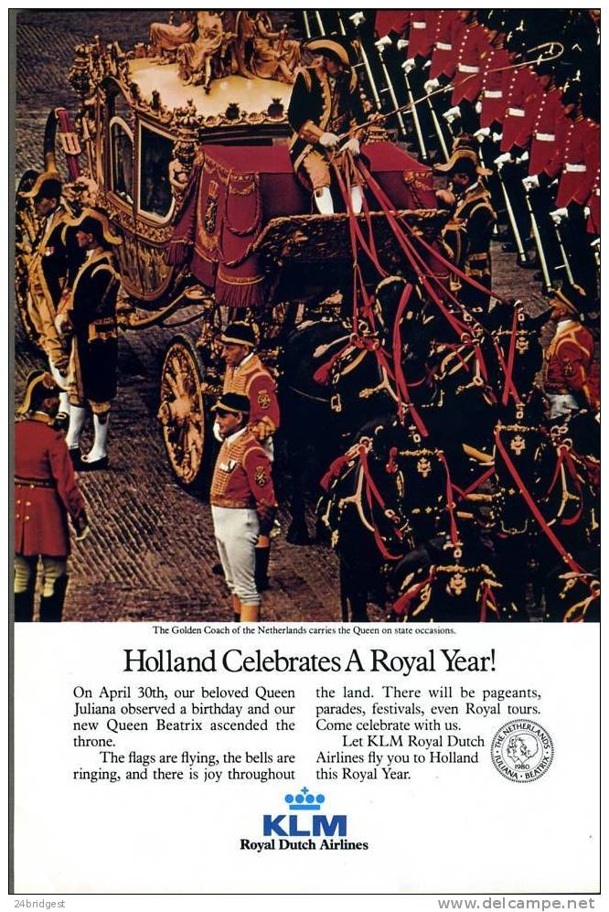 KLM Royal Dutch Airlines Advert 1980 - Pubblicità
