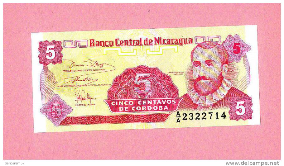 Billet De Banque Nota Banknote Bill 5 Cinco Centavos De Cordoba NICARAGUA - Nicaragua