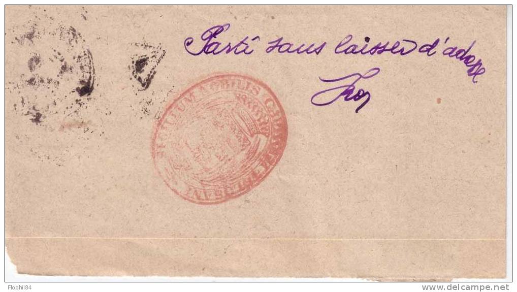 TAXE 1F + RETOUR ENVOYEUR PAS DE CORRESPONDANCE - 1859-1959 Cartas & Documentos
