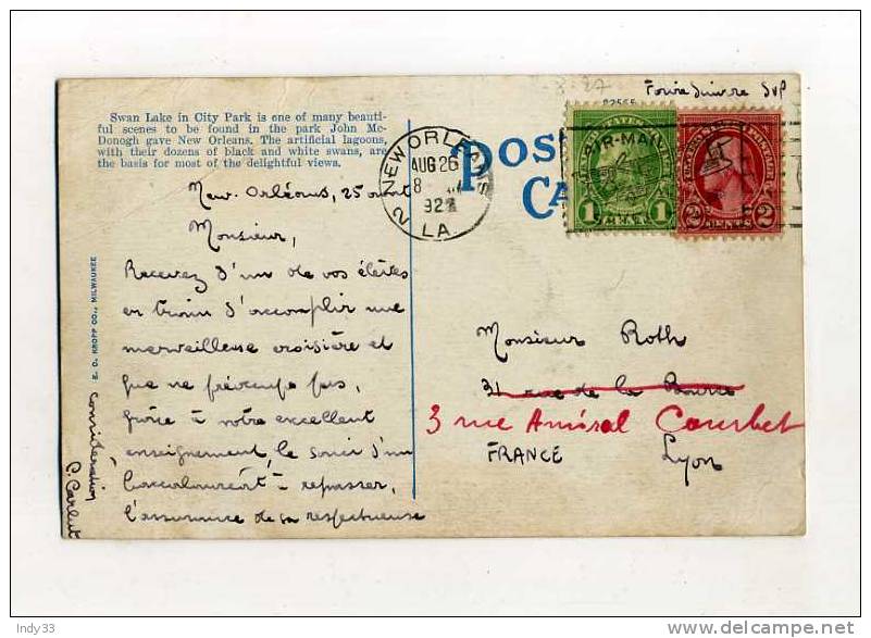 - USA . AFFRANCHISSEMENT COMPOSE SUR CP DE 1927 POUR L´EUROPE - 1c. 1918-1940 Covers