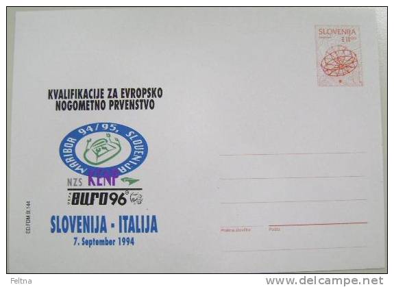 1994 SLOVENIA COVER FOR QUALIFICATION MATCH FOR EURO 96 SLOVENIA - ITALIA FOOTBALL FUSSBLL SOCCER - UEFA European Championship