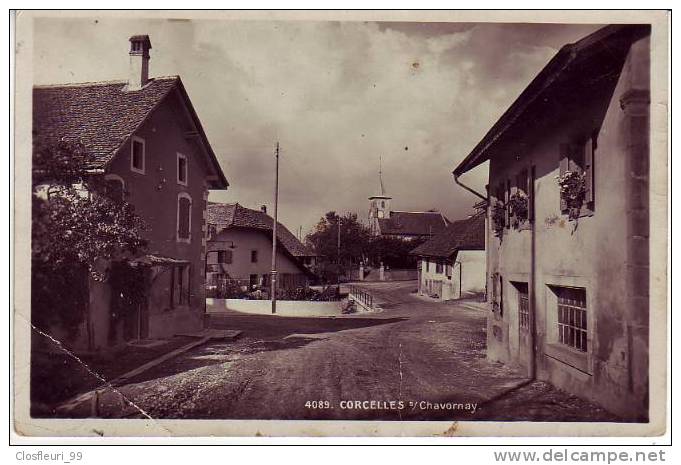 Corcelles Sur Chavornay 1932 / Oblit. Militaire Bat. Fus.  5 / Abîmée En Coin Mais Belle Autrement - Chavornay