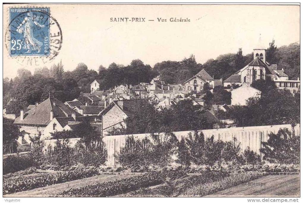 SAINT PRIX.  Vue Générale Du Village Et De Jardins. En TBE - Saint-Prix