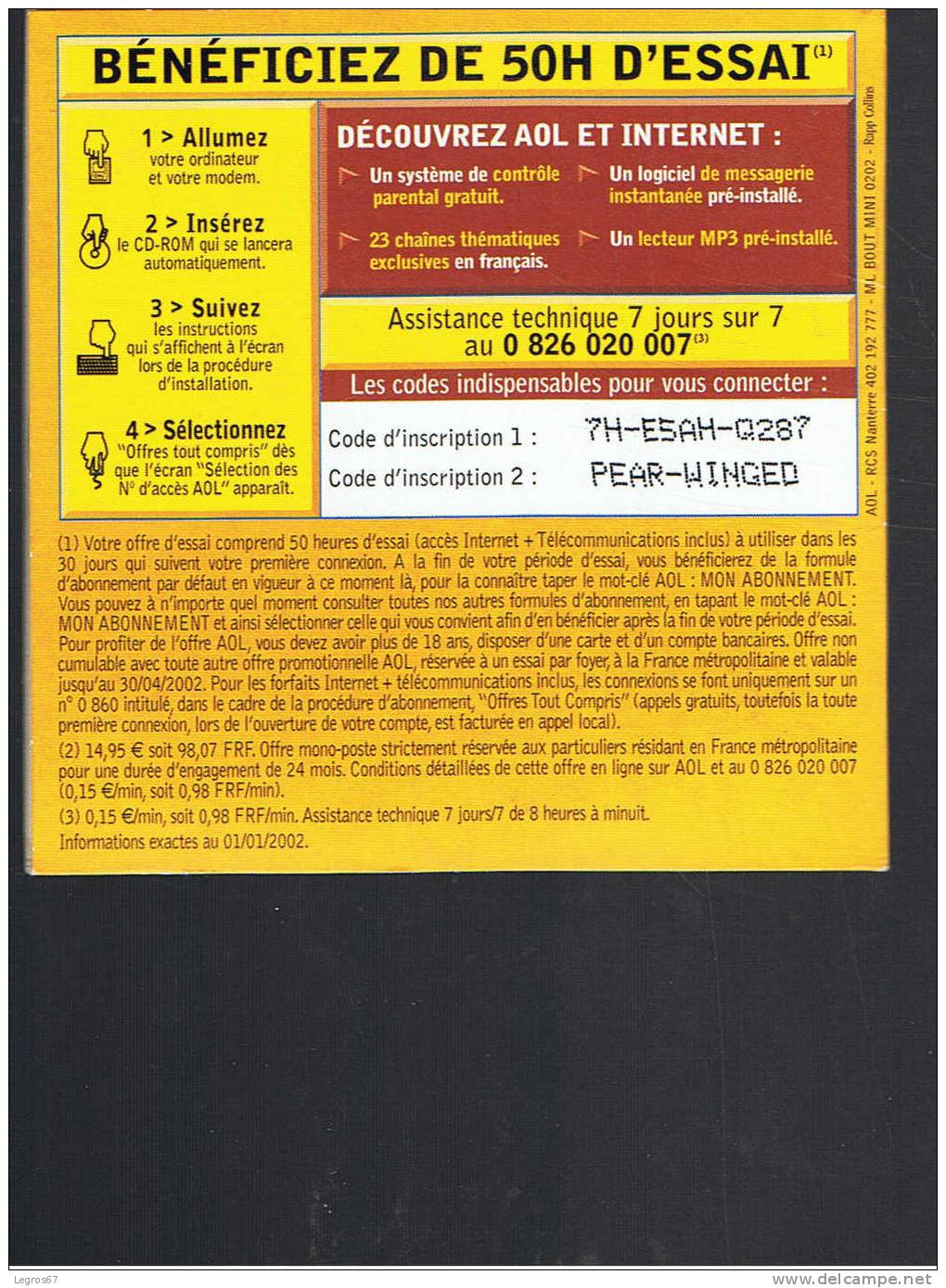 KIT INTERNET AOL MINI KIT 50 H - Connection Kits