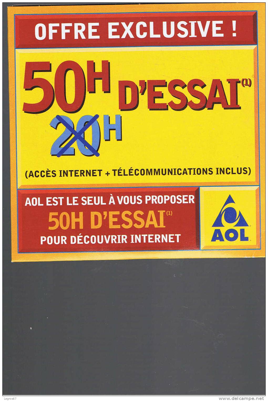 KIT INTERNET AOL 50 HEURES - Kit Di Connessione A  Internet