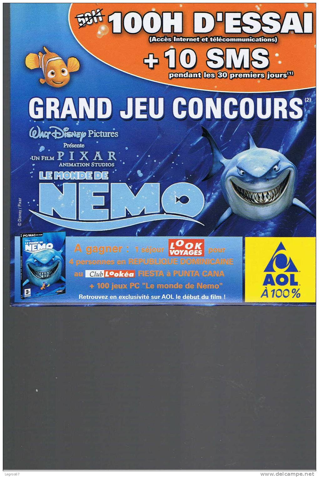 KIT INTERNET AOL 100 HEURES - NEMO - STORE SALSA - Kit Di Connessione A  Internet