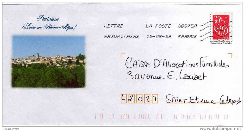 Entier Postal PAP Local Personnalisé Loire Panissières - Prêts-à-poster: Repiquages /Lamouche