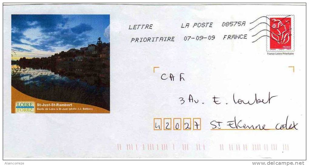 Entier Postal PAP Local Personnalisé Loire Forez Les Bords De La Loire à St Just St Rambert - Prêts-à-poster: Repiquages /Lamouche