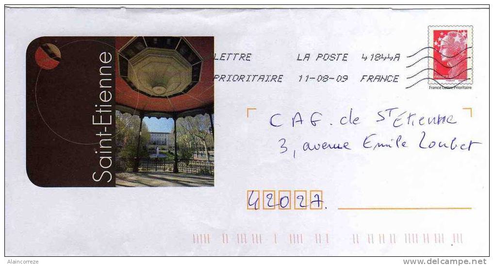 Entier Postal PAP Local Personnalisé Loire Saint Etienne Kiosque à Musique - Prêts-à-poster:Overprinting/Beaujard