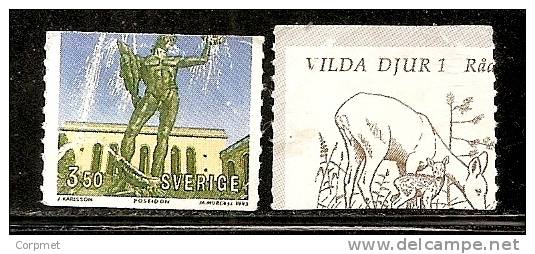 SWEDEN -  Modern Fakes Cut From Magazines Used Postally (2nd Scan Shows Back) - Errors, Freaks & Oddities (EFO)