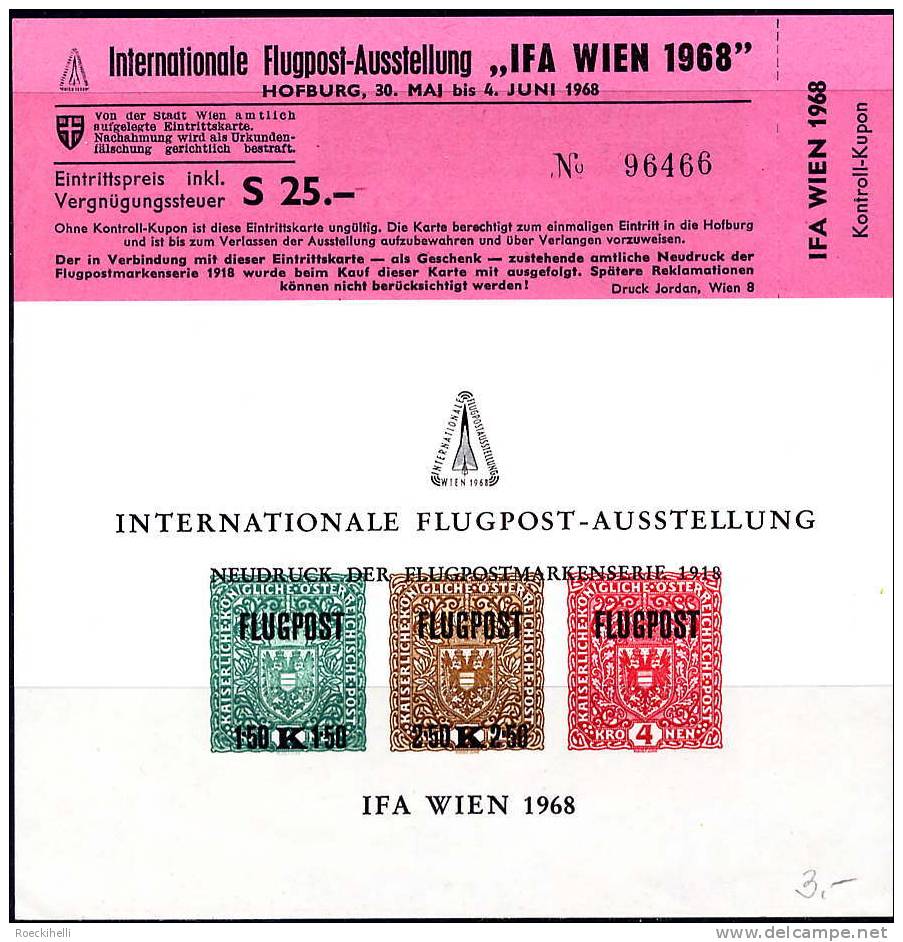 Vignette M. Eintrittkarte  "IFA Wien 1968"  -  Siehe Scan  (IFA) - Cartas & Documentos