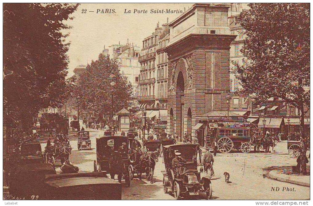 Paris  Porte St Martin  N ° 22 - Arrondissement: 10