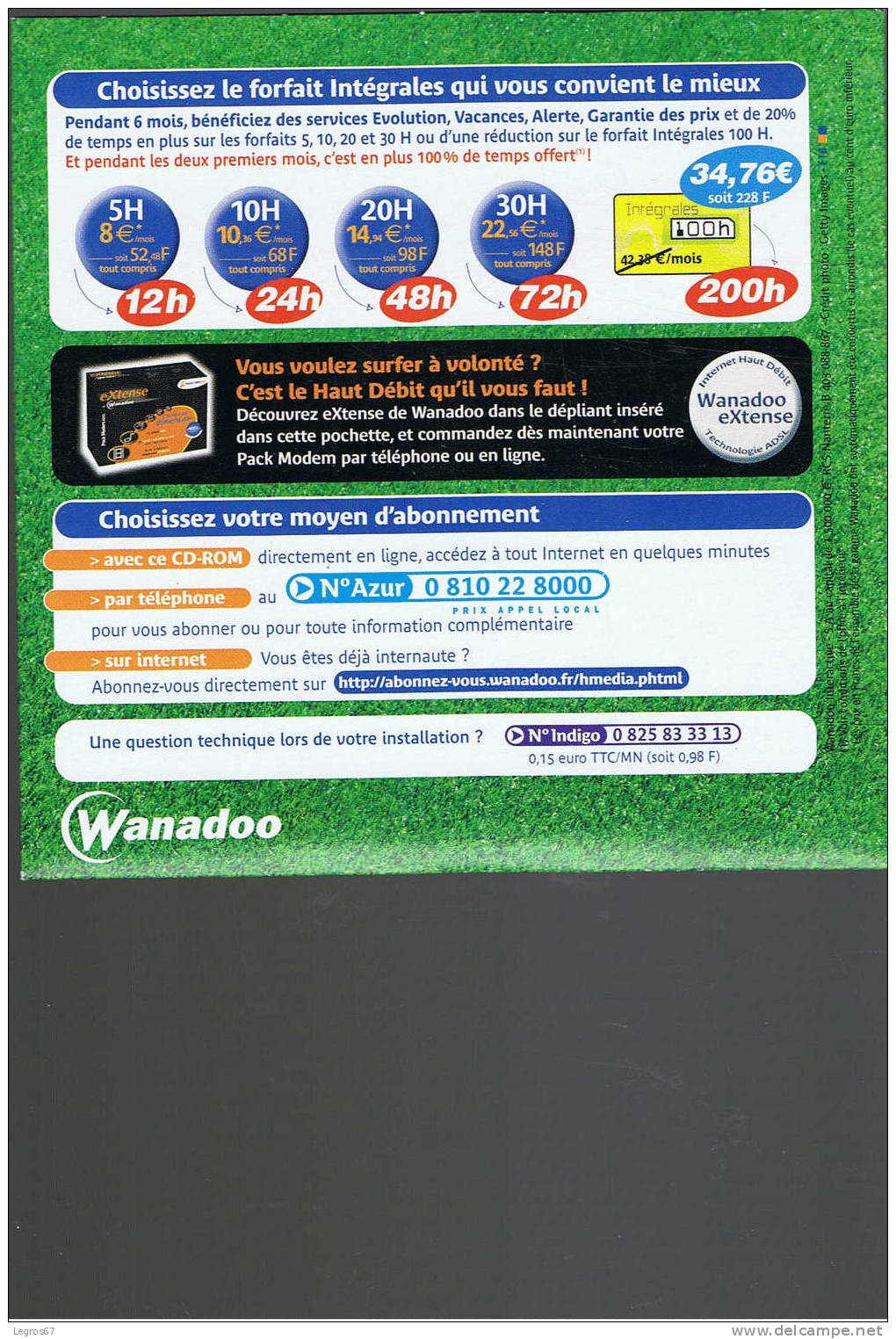 KIT INTERNET WANADOO EN TRIBUNE - Kits De Connexion Internet