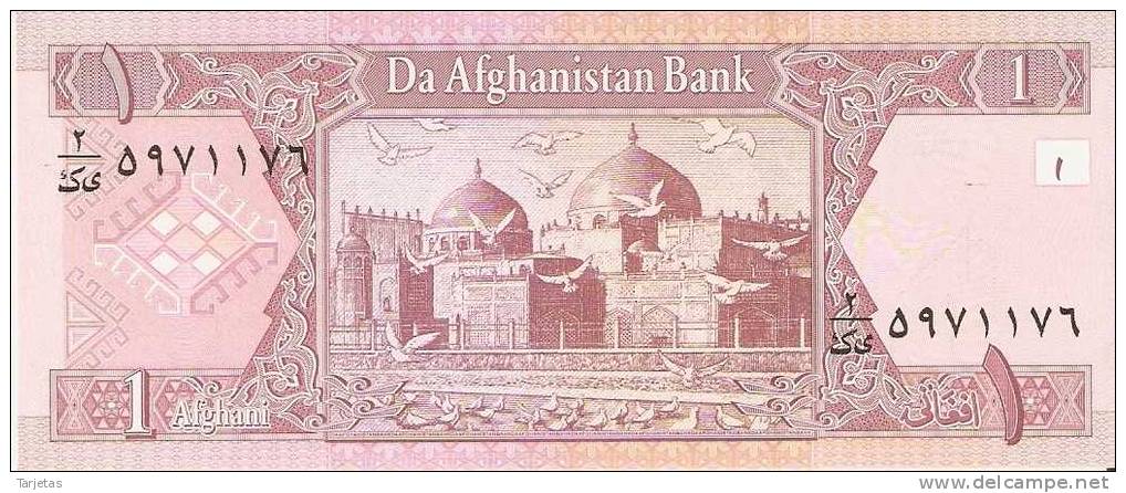 BILLETE DE AFGHANISTAN DE 1 AFGHANI  SIN CIRCULAR (BANKNOTE) - Afghanistán