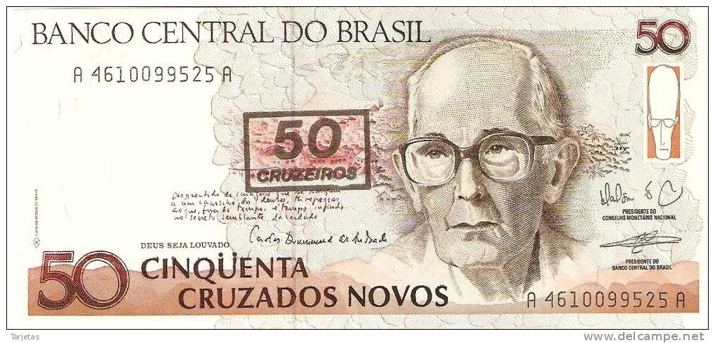 BILLETE DE BRASIL DE 50 CRUZEIROS  SIN CIRCULAR   (BANKNOTE) - Brésil