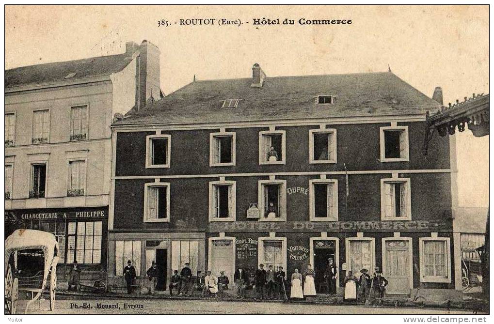 Rare CPA Routot Hotel Du Commerce Tgp Belle Animation - Routot