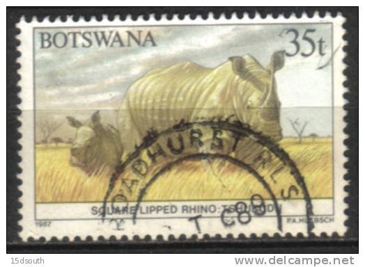 Botswana - 1987 35t White Rhino Used - Rhinocéros