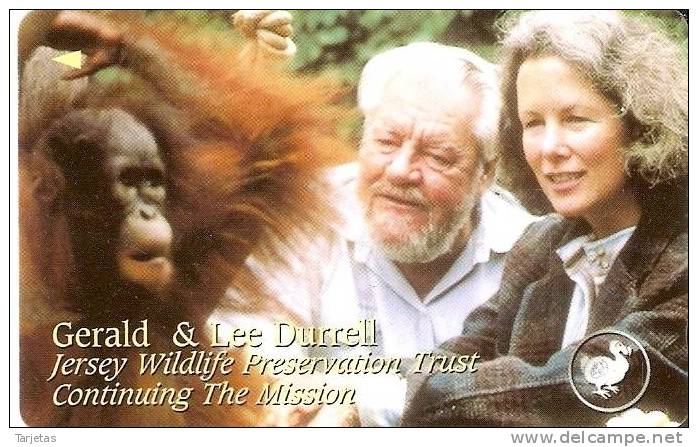 JER-142 TARJETA DE JERSEY DE GERALD DURRELL  (46JERL)   ORANGUTAN - Jersey En Guernsey