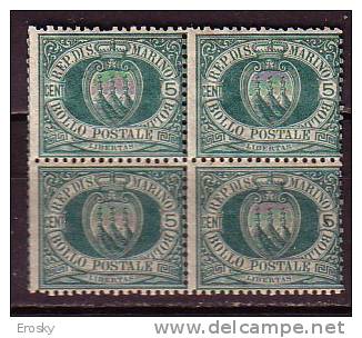 Y6475 - SAN MARINO Ss N°27 - SAINT-MARIN Yv N°267 ** Quartina Bloc - Unused Stamps
