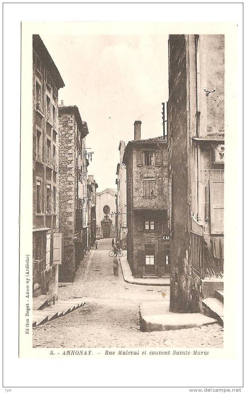 Annonay La Rue Maleval Et Le Couvent Sainte Marie - Annonay