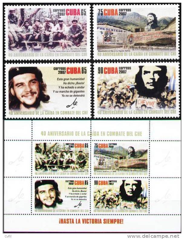 CUBA 2007 - CHE GUEVARA - 4v + Bloc - Unused Stamps