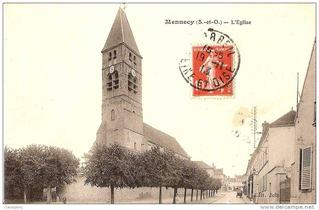 91  MENNECY L'EGLISE  1913  PETITE TACHE SINON BON ETAT VOIR SCAN - Mennecy