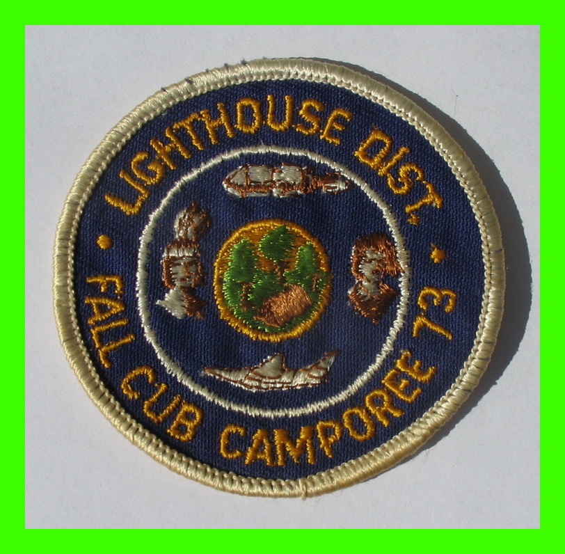 SCOUTING PATCHES - ( 2 ) LIGHTHOUSE DIST. FALL CUB CAMPOREE 1973 - - Padvinderij