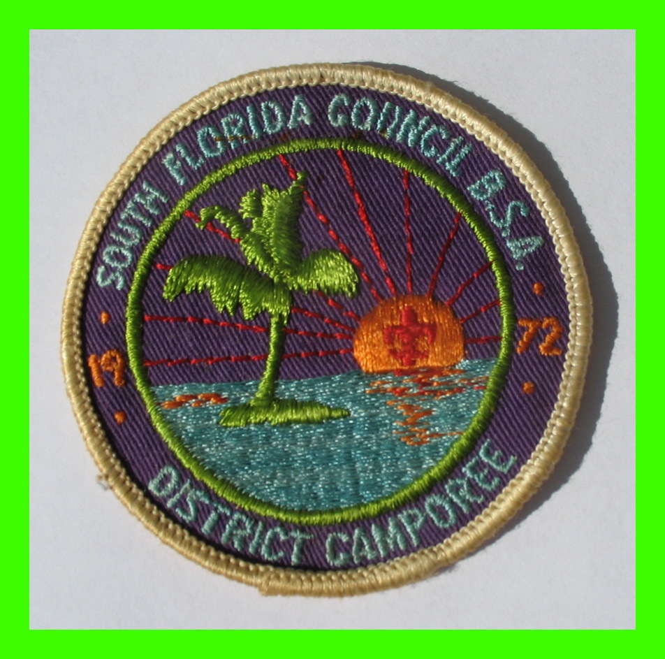 SCOUTING PATCHES - SOUTH FLORIDA COUNCIL B.S.A. 1972 - DISTRICT CAMPOREE  - - Padvinderij
