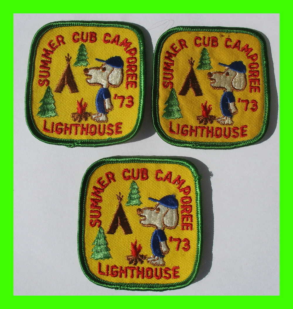 SCOUTING PATCHES - 3 SUMMER CUB CAMPOREE 1973 - LIGHTHOUSE - - Pfadfinder-Bewegung