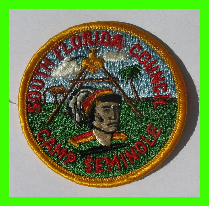 SCOUTING PATCHES - ( 2 ) SOUTH FLORIDA COUNCIL - CAMP SEMINOLE - - Scoutisme