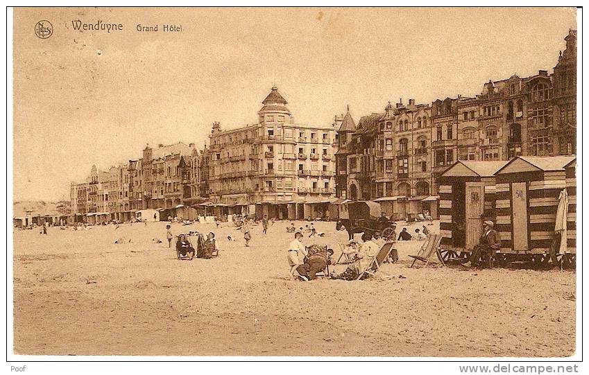 Wenduine / Wenduyne : Ezel Met Kar Op Het Strand ---Grand Hôtel ---1933 - Wenduine