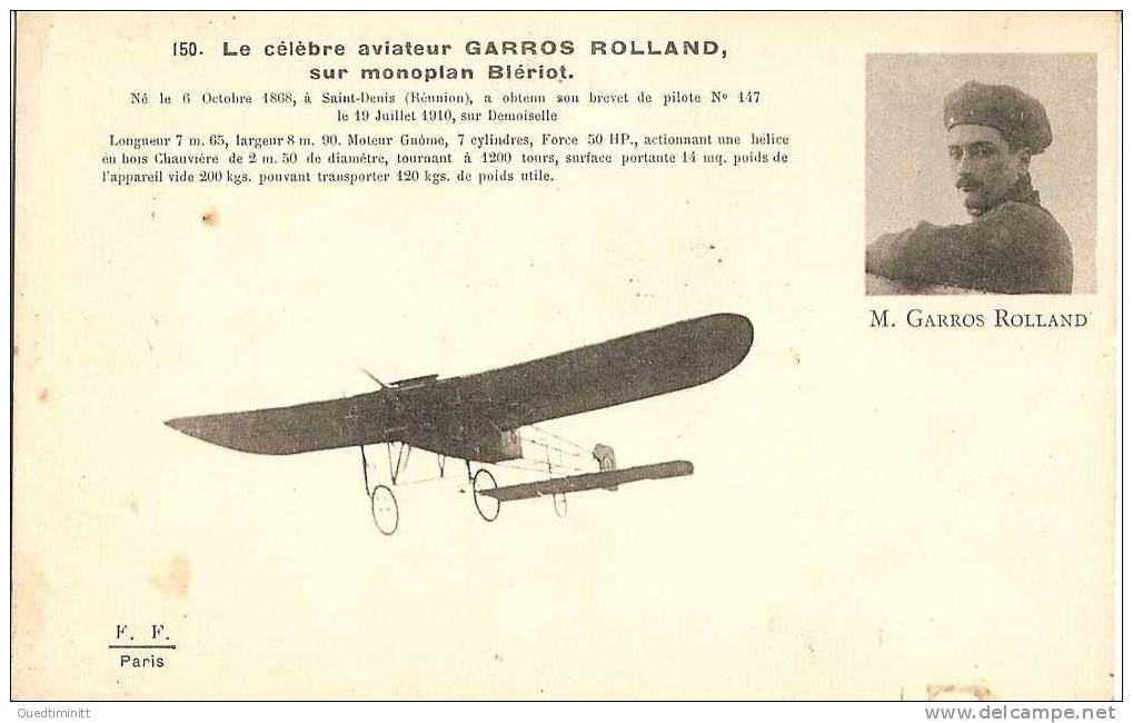 Réunion , L'aviateur Rolland Garros Sur Son Monoplan Blériot. - Aviateurs