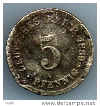Allemagne 5 Pfennig 1889 B/tb - 5 Pfennig