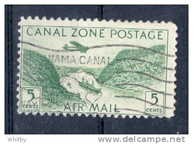 1931 5 Cent Canal Zone Air Mail #C7  Panama Canal Cancel - Kanaalzone