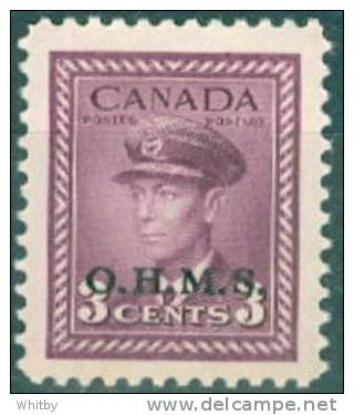 1949 3 Cent King George VI War Issue OHMS Overprint #O3 MNH - Overprinted