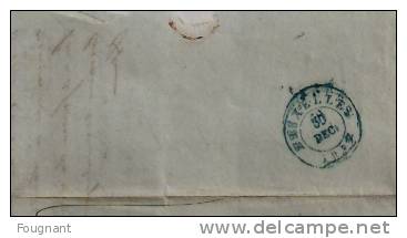 BELGIQUE : 1837?:Précurseur:FAYT ? Pour BRUXELLES:Verso:cachet Bruxelles Double Cercle Bleu. - 1830-1849 (Belgio Indipendente)