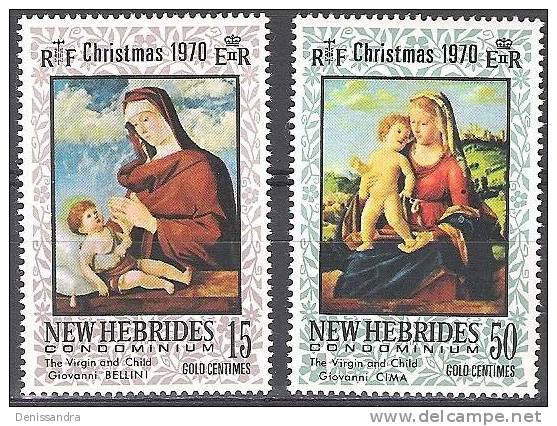 Nouvelles Hebrides 1970 Michel 297 - 298 Neuf ** Cote (2005) 2.50 Euro Noël - Ongebruikt