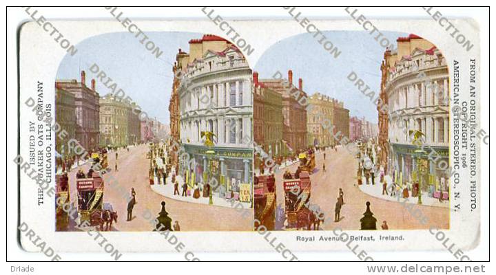 CARTOLINA STEREOSCOPICA ROYAL AVENUE BELFAST IRLANDA IRELAND ANNO 1906 - Antrim