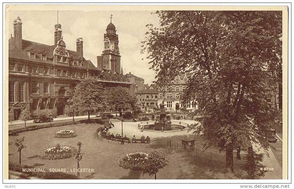 Leicester- Municipal Square - Valentine And Sons -N°66255 - Non Circulé -Réf:3682 - Leicester