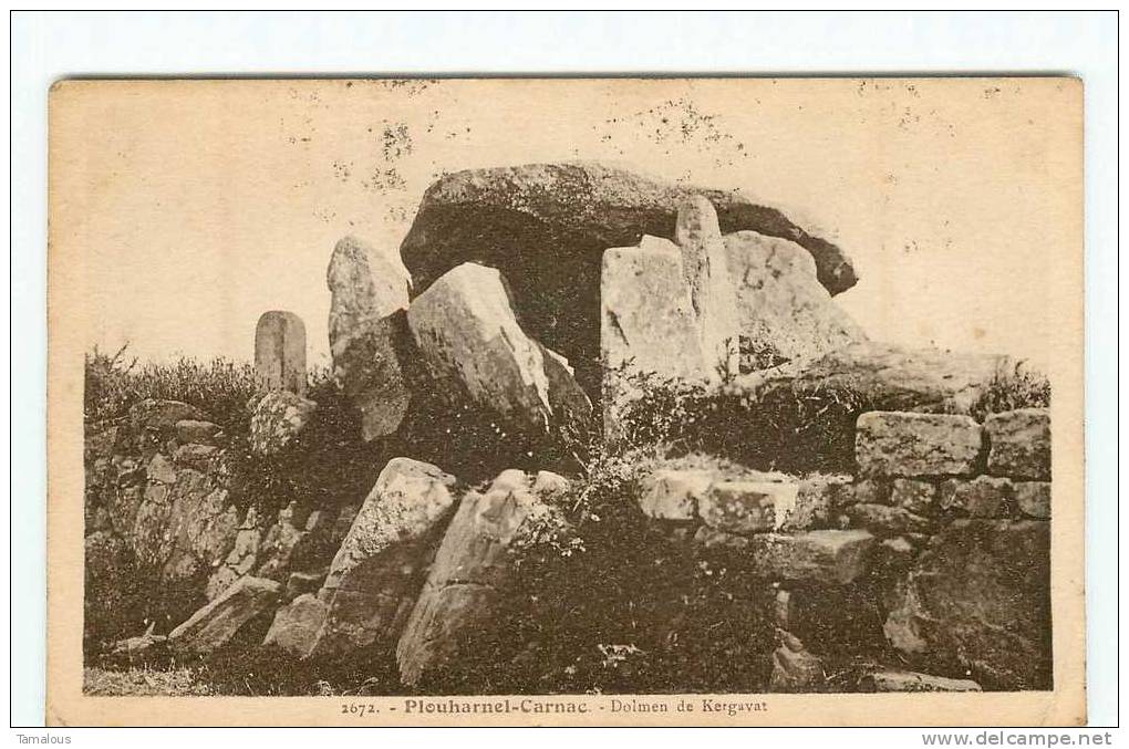 DOLMEN De KERGAVAT à PLOUHARNEL-CARNAC (56) - Scan Recto-verso - Dolmen & Menhirs
